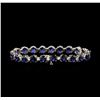 Image 2 : 14KT White Gold 15.12ctw Sapphire and Diamond Bracelet