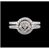 Image 1 : 0.66ctw Diamond Ring - 18KT White Gold