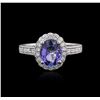 Image 1 : 14KT White Gold 1.53ct Tanzanite and Diamond Ring