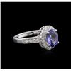 Image 2 : 14KT White Gold 1.53ct Tanzanite and Diamond Ring