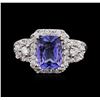 Image 1 : 14KT White Gold 2.14ct Tanzanite and Diamond Ring