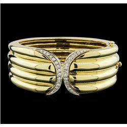 1.00ctw Diamond Bangle Bracelet - 14KT Two-Tone Gold