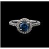Image 1 : 0.90ctw Blue Diamond Ring - 14KT White Gold