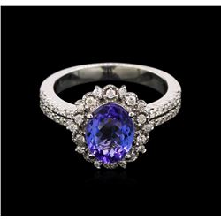 1.88ct Tanzanite and Diamond Ring - 14KT White Gold