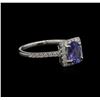 Image 2 : 0.78ct Tanzanite and Diamond Ring - 14KT White Gold