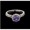 Image 1 : 1.13ct Tanzanite and Diamond Ring - 14KT White Gold
