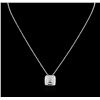Image 1 : 0.23ctw Diamond Pendant With Chain - 18KT White Gold