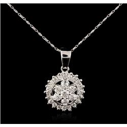 14KT White Gold 1.25ctw Diamond Pendant With Chain
