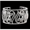 8.02ctw Diamond Cuff Bracelet - 14KT White Gold