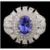 Image 1 : 14KT White Gold 2.20ct Tanzanite and Diamond Ring