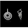 Image 2 : 14KT White Gold 0.85ctw Diamond Earrings