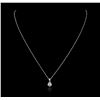Image 2 : 14KT White Gold 0.25ct Diamond Pendant With Chain