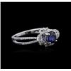Image 2 : 18KT White Gold 0.73ct Sapphire and Diamond Ring
