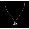 Image 2 : 14KT Rose Gold 1.46ctw Tourmaline and Diamond Pendant With Chain