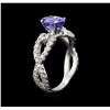 Image 3 : 1.45ct Tanzanite and Diamond Ring - Platinum