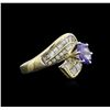 Image 2 : 0.96ct Tanzanite and Diamond Ring - 14KT Yellow Gold