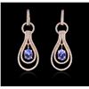 Image 1 : 14KT Rose Gold 2.50ctw Tanzanite and Diamond Earrings