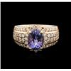Image 1 : 14KT Rose Gold 2.33ct Tanzanite and Diamond Ring