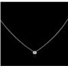 Image 2 : 14KT White Gold 0.09ct Diamond Solitaire Necklace