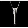 Image 1 : 14KT White Gold 0.18ctw Diamond Pendant With Chain