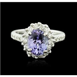 14KT White Gold 2.81ct Tanzanite and Diamond Ring