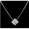 Image 2 : 1.34ctw Sapphire and Diamond Pendant With Chain - 18KT White Gold