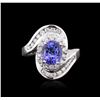 Image 1 : 14KT White Gold 1.91ct Tanzanite and Diamond Ring