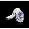 Image 2 : 14KT White Gold 1.91ct Tanzanite and Diamond Ring