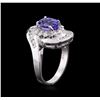 Image 3 : 14KT White Gold 1.91ct Tanzanite and Diamond Ring