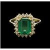 Image 1 : 2.22ct Emerald and Diamond Ring - 14KT Yellow Gold