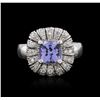 14KT White Gold 1.52ct Tanzanite and Diamond Ring