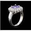 Image 2 : 14KT White Gold 1.52ct Tanzanite and Diamond Ring