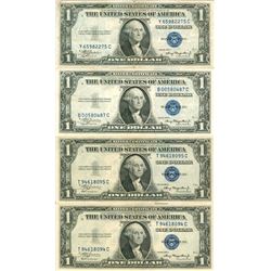 1935 $1 Silver Certificate Lot of 4 Assorted Bills