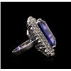 Image 3 : 14KT White Gold GIA Certified 26.74ct Tanzanite and Diamond Ring