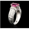 Image 3 : 14KT White Gold GIA Certified 2.35ct Tourmaline and Diamond Ring