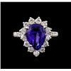 Image 1 : 14KT White Gold 4.48ct Tanzanite and Diamond Ring