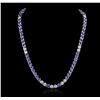 14KT White Gold 31.90ctw Tanzanite and Diamond Necklace