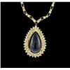 Image 1 : 14-18KT Yellow Gold 37.95ctw Sapphire and Diamond Necklace