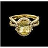 Image 1 : 2.37ct Yellow Sapphire and Diamond Ring - 14KT Yellow Gold