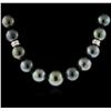 Image 2 : 14KT White Gold Tahitian Pearl and Diamond Necklace