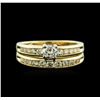 Image 1 : 14KT Yellow Gold 0.70ctw Diamond Wedding Ring Set