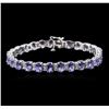 Image 1 : 14KT White Gold 11.89ctw Tanzanite and Diamond Bracelet