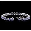 Image 3 : 14KT White Gold 11.89ctw Tanzanite and Diamond Bracelet