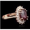 Image 2 : 14KT Rose Gold 7.94ct Ruby and Diamond Ring