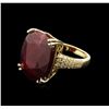 Image 2 : 14KT Yellow Gold 17.47ct Ruby and Diamond Ring