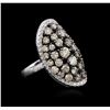 Image 2 : 14KT White Gold 3.79ctw Diamond Ring