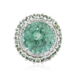 18KT White Gold 13.45ctw Tourmaline and Diamond Ring