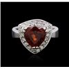 Image 1 : 18KT White Gold 3.18ct Garnet and Diamond Ring