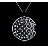 Image 2 : 14KT White Gold 1.40ctw Diamond Pendant With Chain