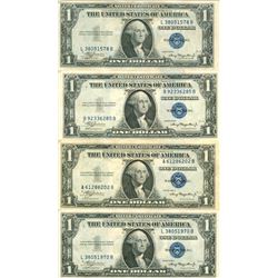 1935 $1 Silver Certificate Lot of 4 Assorted Bills